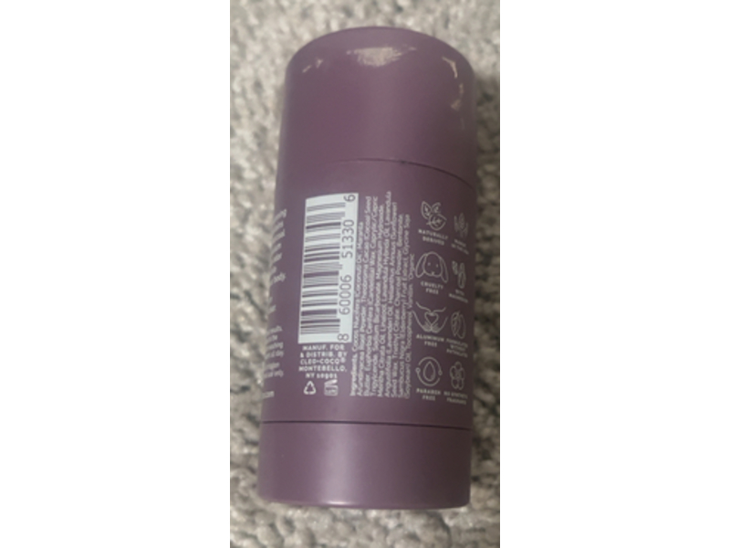 Cleo + Coco Charcoal Deodorant, Lavender Vanilla, 1.7 oz/48 g