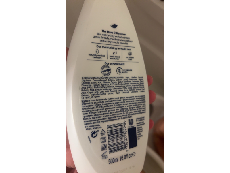 Dove Refreshing Body Wash, 16.9 fl oz/500 mL