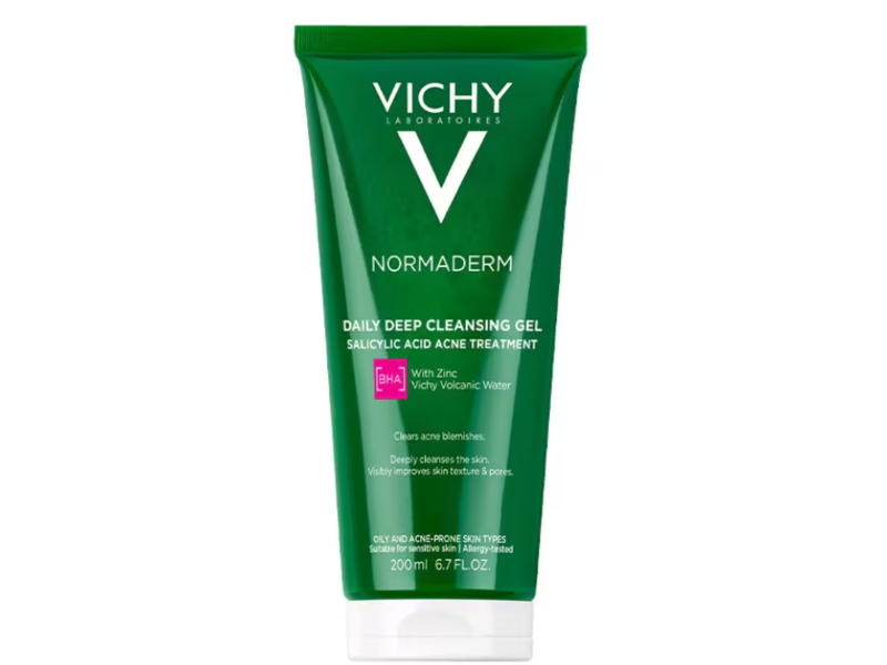 Vichy Normaderm Daily Deep Cleansing Gel Acne Wash, Salicylic Acid, 6.7 fl oz/200 mL