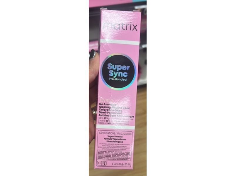 Matrix Super Sync Pre-Bonded Demi-Permanent Hair Color, 10V, 3 oz/85 g, 2 Application