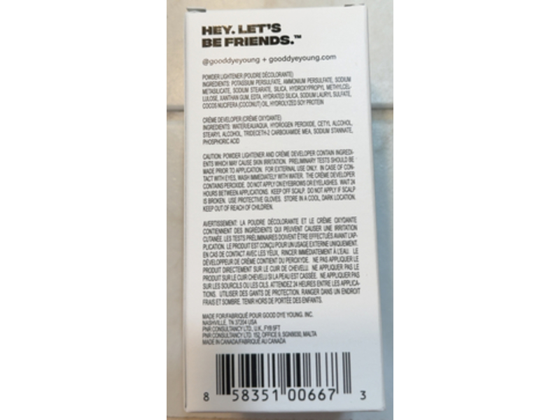 Good Dye Young Hair Lightening 25 Volume Kit, Streaks & Strands