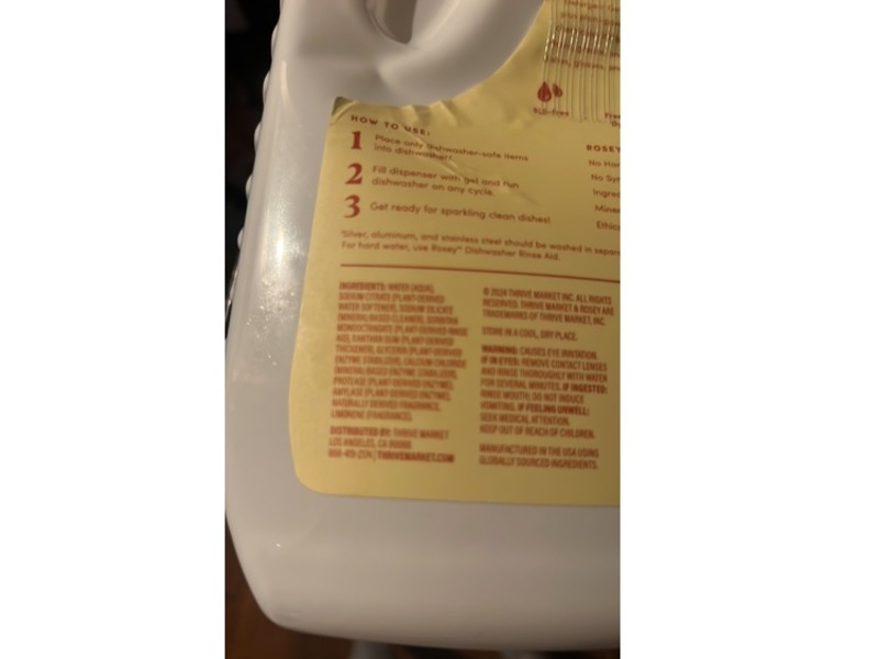 Rosey Dishwasher Detergent Gel, Grapefruit & Meyer Lemon, 64 fl oz/1.89 L