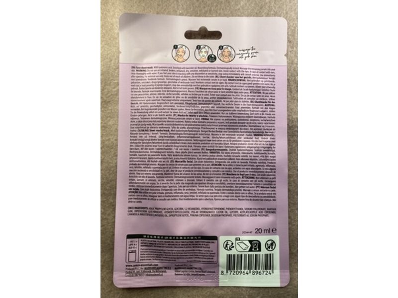 Sence Lavender Boost Face Sheet Mask, 20 mL