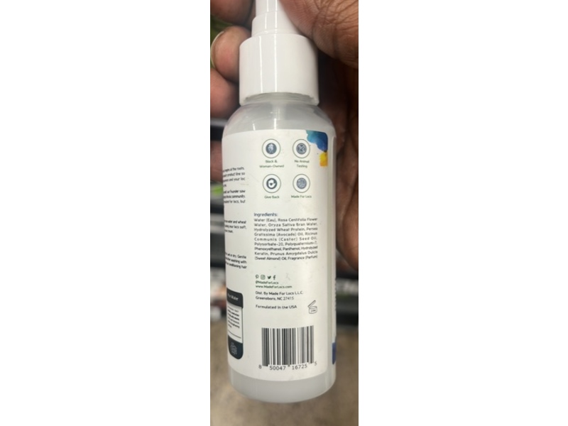 Made For Locs Vegan Rose Water Refresher Spray, Caribbean Vibez, 3.4 fl oz/100 mL