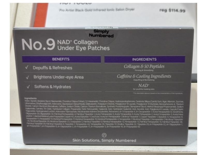 Numbuzin 9+ Under Eye Patches, NAD+Collagen, 0.28 oz/8 g, 5 Pairs