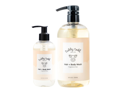 Tubby Todd Baby Hair + Body Wash, Fragrance Free, 25 fl oz/739 mL, 2 Pack