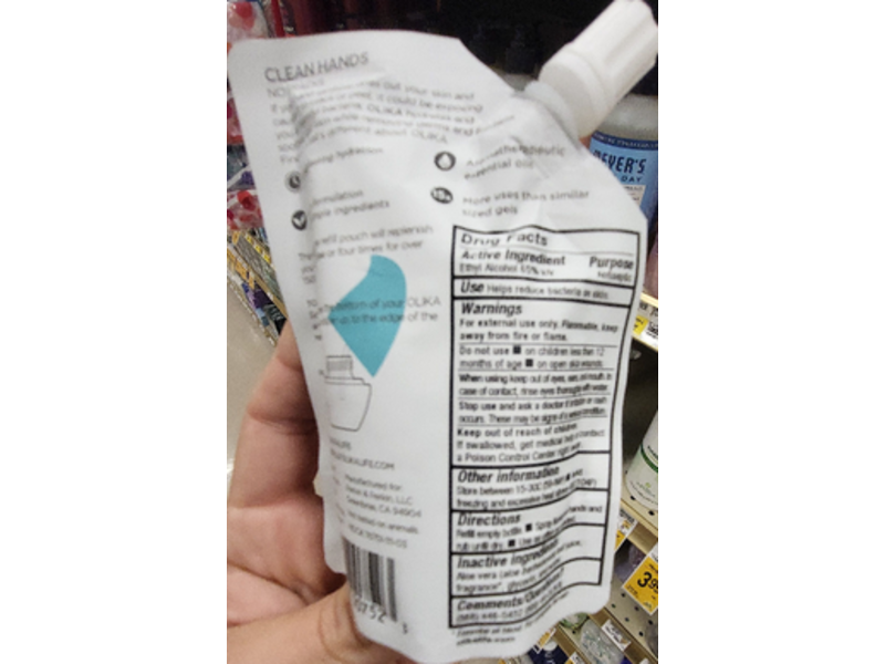 Olika Hydrating Hand Sanitizer Refill, Mint Citrus, 3 fl oz/90 mL, Pack Of 4