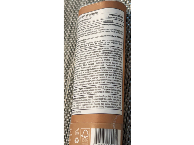 Attitude Tinted Mineral Sunscreen Face Stick, SPF 30, Sunly, 0.7 oz/20 g