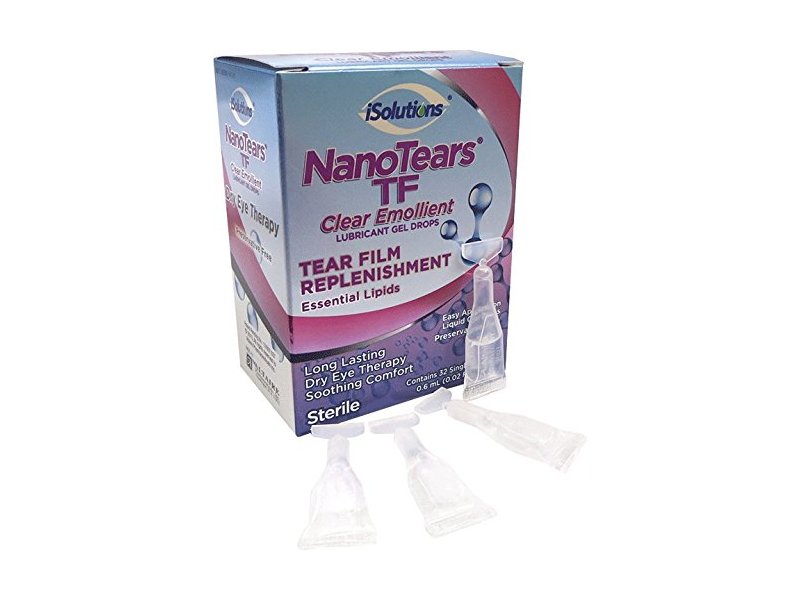 NanoTears TF Preservative Free Clear Emollient Lubricant Gel Eye Drops, 32  count Ingredients and Reviews
