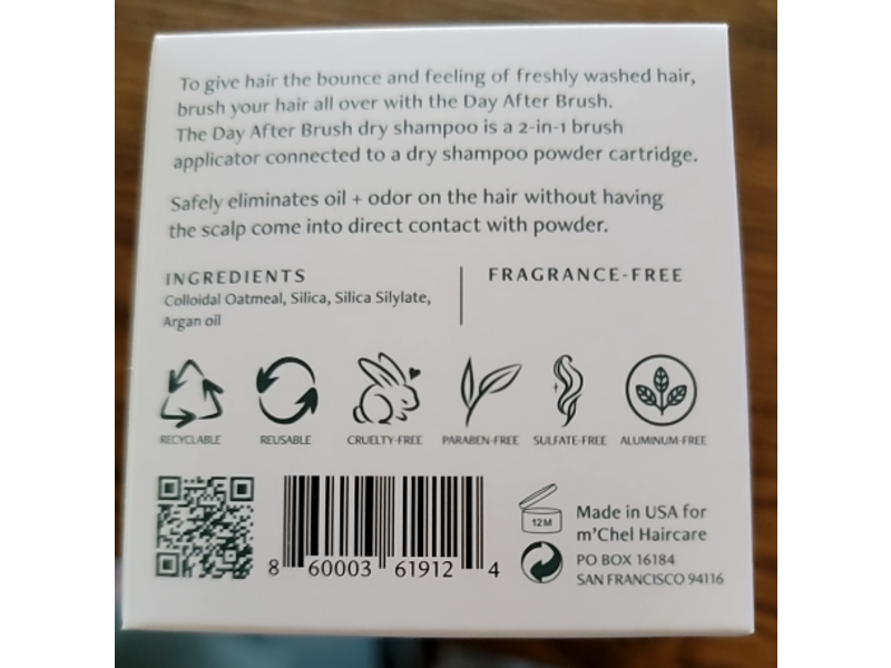 m'Chel Brush Applicator Dry Shampoo, 0.46 oz/13 g