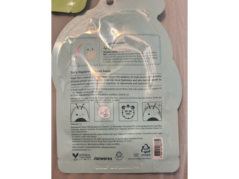 Tony Moly Repairing Sheet Mask, Snail Mucin + Cica, 21 g