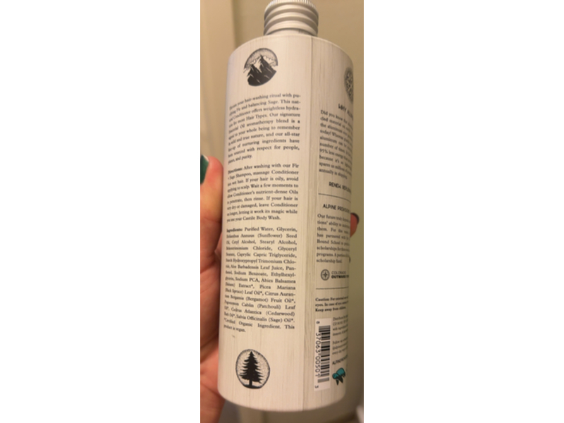 Alpine Provisions Conditioner, Fir & Sage, 16.9 fl oz/500 mL