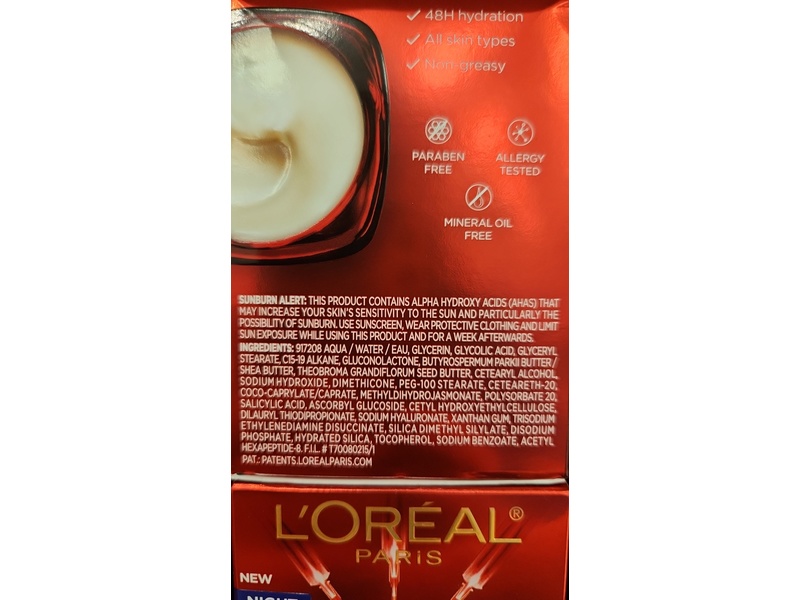 L'Oreal Paris RevitaLift Triple Power Age-Defying Rich Night Moisturizer, 1.7 oz/48 g