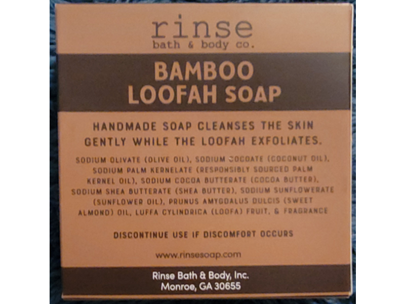 Rinse Bath & Body Co Bamboo Loofah Soap, 4 oz/113 g