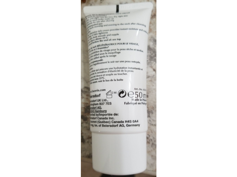 Eucerin Dry Skin Replenishing Face Night Cream, Urea Repair, 50 mL