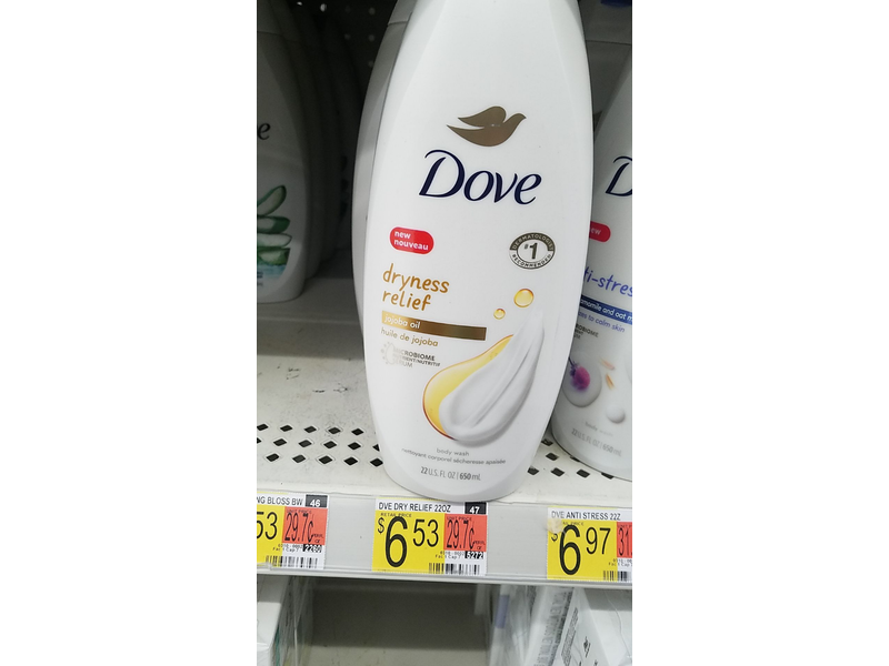 Dove Dry Oil Moisture Body Wash, 22 fl oz/650 mL, Pack Of 3