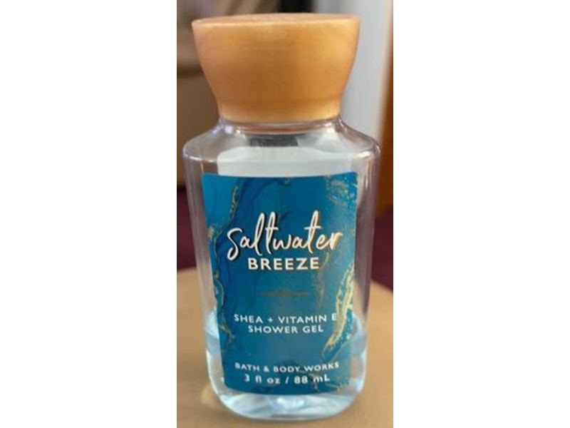Bath & Body Works Saltwater Breeze Shower Gel, Shea + Vitamin E, 3 fl oz/88 mL