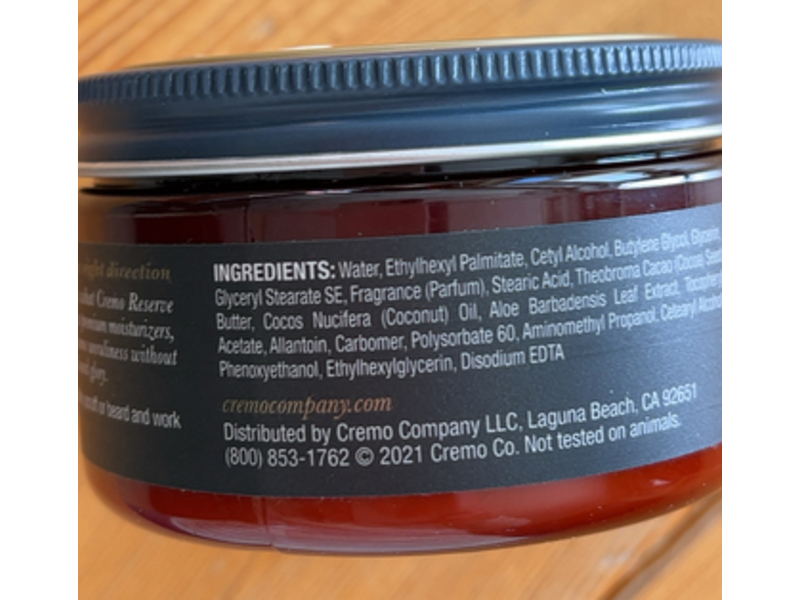 Cremo Beard & Scruff Cream, Palo Santo, 4 oz/113 g