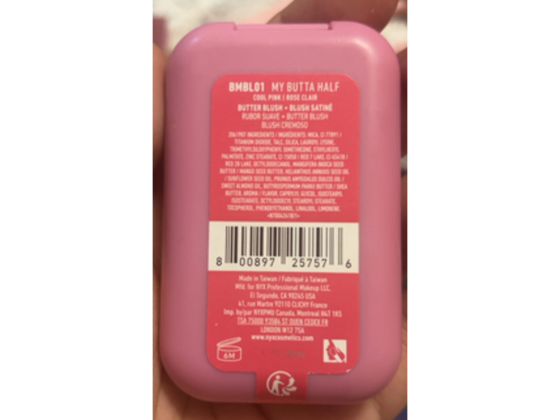 NYX Professional Makeup Buttermelt Blush, My Butta Half, 0.17 oz/5 g
