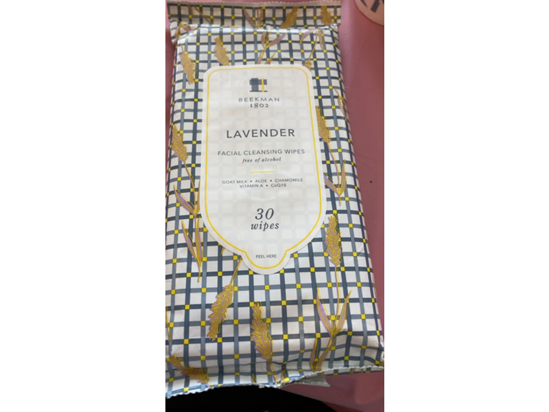 Beekman 1802 Facial Cleansing Wipes, Lavender, 30 Count, Pack Of 2