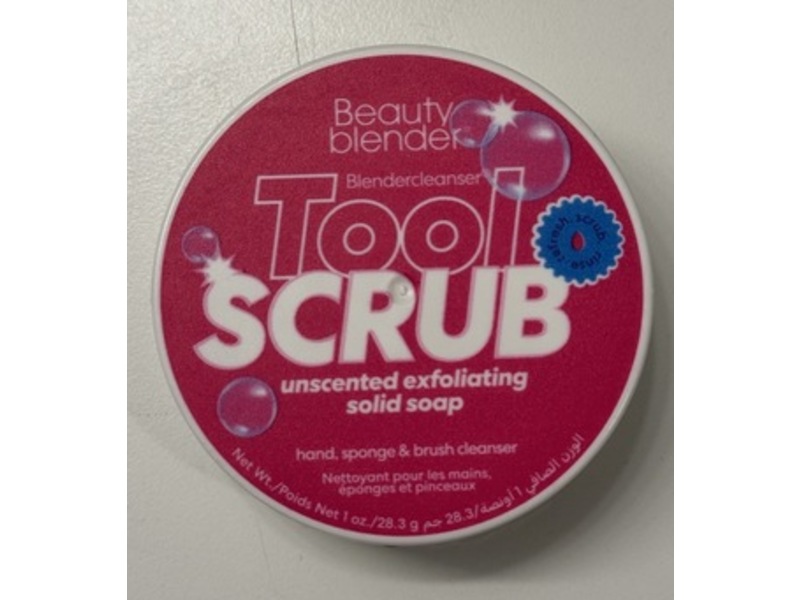 Beautyblender Blender Cleanser Tool Scrub, Unscented Exfoliating Solid Soap, Unscented, 1 oz/28.3 g