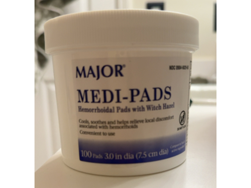 Major Medi-Pads, Witch Hazel, 100 Count, Pack Of 5