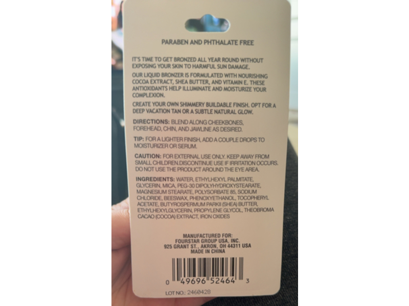 b.Pure Bronzer Drops, Cocoa Extra + Shea Butter & Vitamin E, 1 fl oz/30 mL