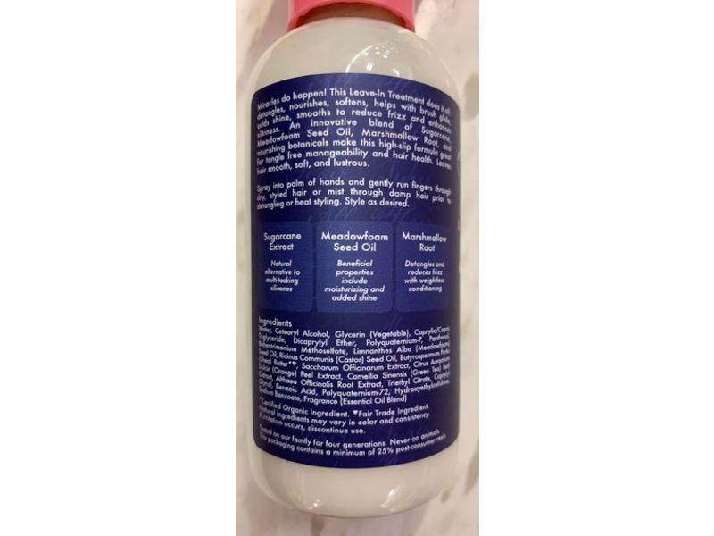 SheaMoisture Miracle Styler Leave-In Treatment, Sugarcane Extract & Meadowfoam Seed, 3.4 fl oz/101 mL