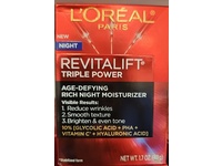 L'Oreal Paris RevitaLift Triple Power Age-Defying Rich Night Moisturizer, 1.7 oz/48 g - thumbnail 2