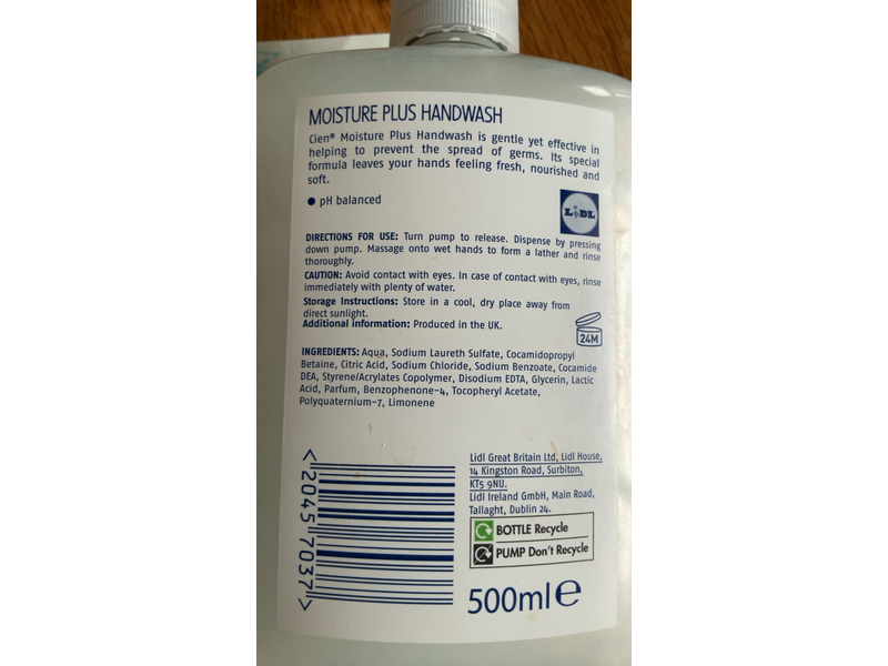 Cien Moisture Plus Handwash, Clean & Softens, 500 mL