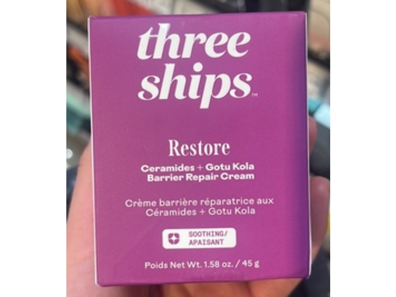 Three Ships Restore Barrier Repair Cream, Ceramides + Gotu Kola, 1.58 oz/45 g