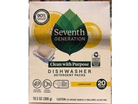 Seventh Generation Dishwasher Detergent Packs, Lemon Scent, 10.5 oz/300 g, 20 Packs - thumbnail 2
