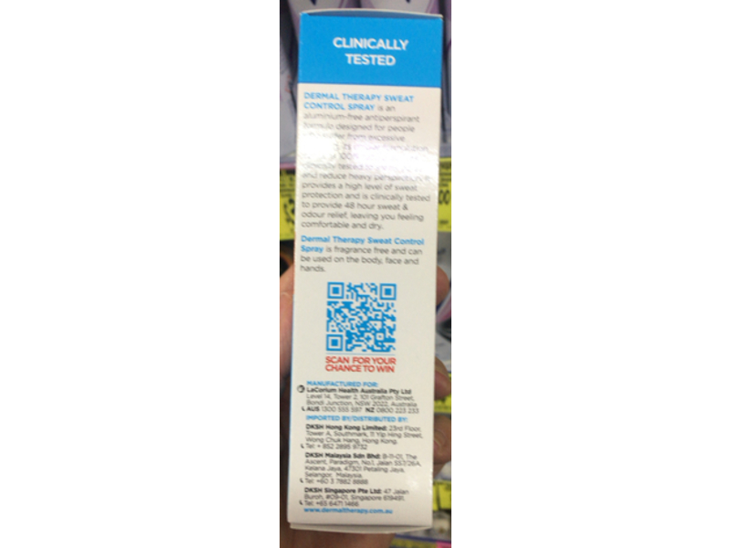 Dermal Sweat Control Spray, 60 mL