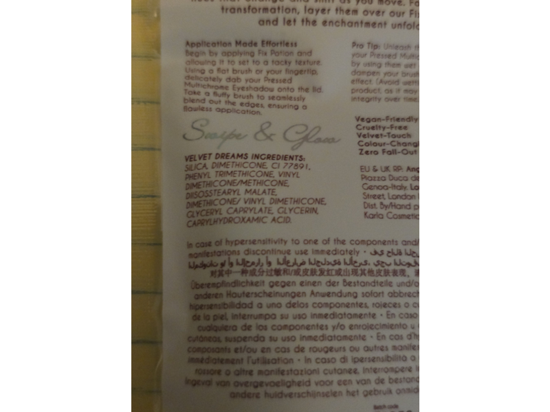 Karla Cosmetics Opal Pressed Multichrome Eyeshadow, Velvet Dreams, 0.05 oz/1.69 g