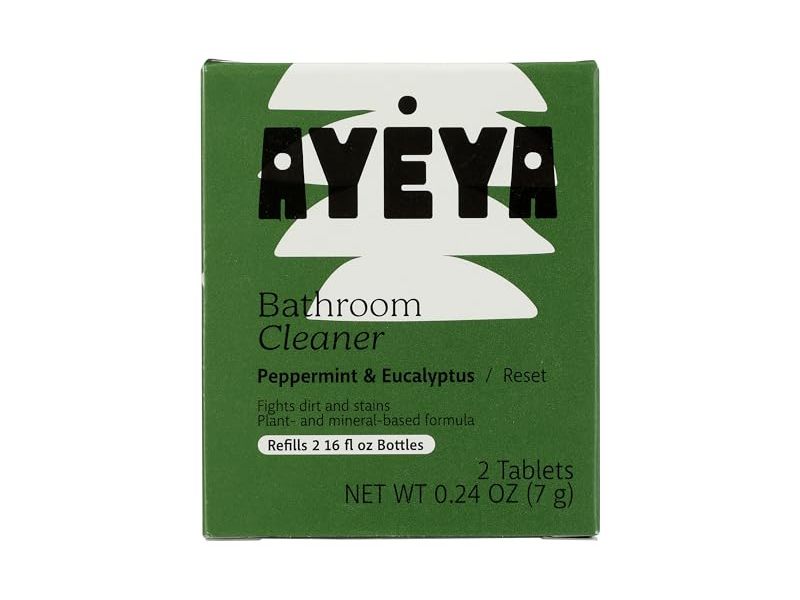 Ayeya Bathroom Cleaner Tablets, Peppermint & Eucalyptus, 0.24 oz/7 g, 2 Count
