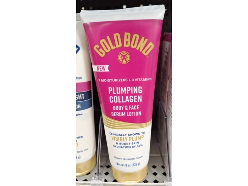 Gold Bond Plumping Collagen Body & Face Serum Lotion, Cherry Blossom Scent, 8 oz/226 g