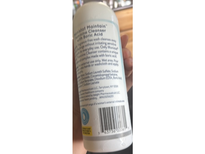 Monistat Maintain Feminine Cleanser, Boric Acid, 16 fl oz/473 mL