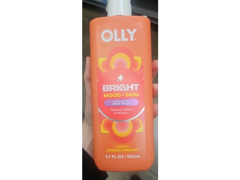 Olly Bright Mood + Skin Vitamin Infused Body Wash, Radiant Citrus Currant, 17 fl oz/502 mL