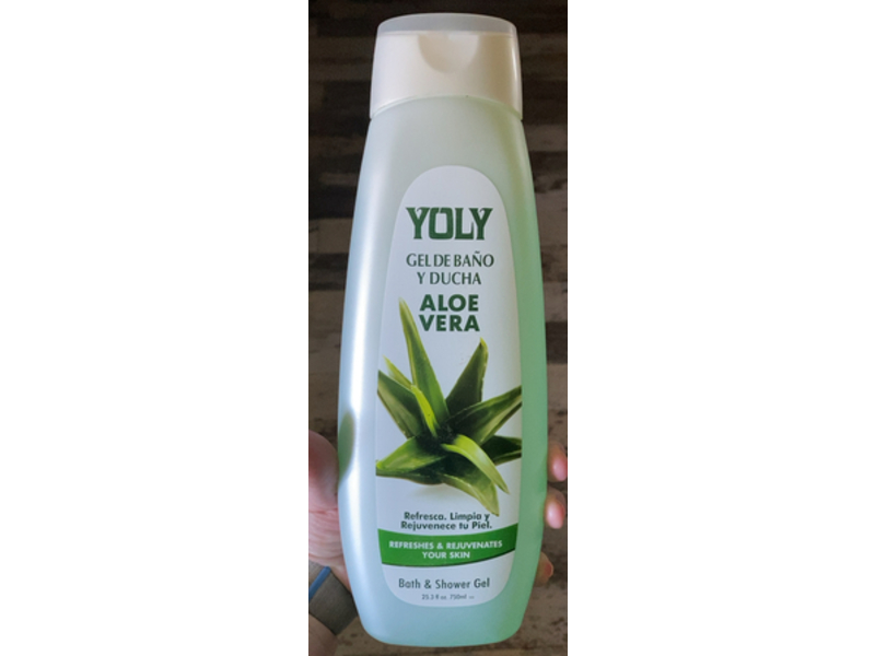 Yoly Refreshes & Rejuvenates Bath & Shower Gel, Aloe Vera, 25.3 fl oz/750 mL