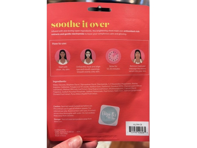 Lemon Lavender Glow For It Calm & Brighten Sheet Mask, 1.06 oz/30 g