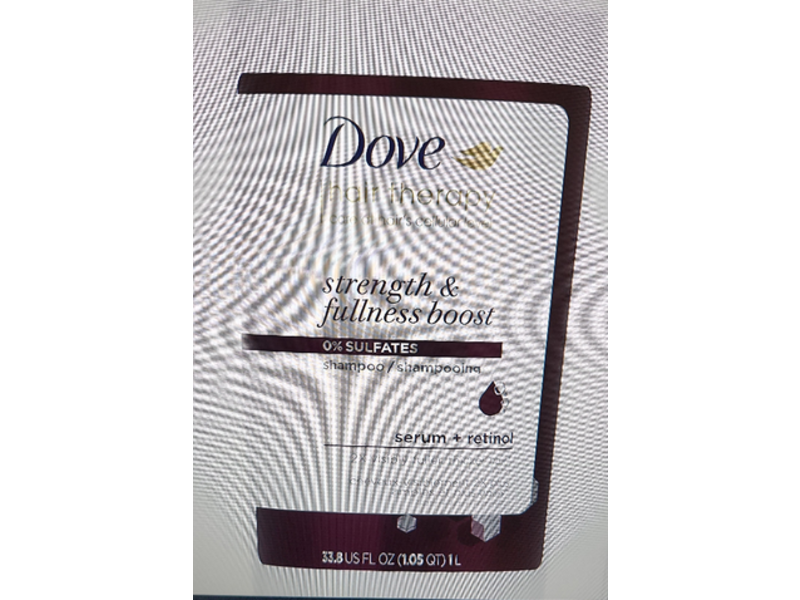 Dove Hair Therapy Strength & Fullness Boost Shampoo, Sulfate Free, 33.8 fl oz/1 L