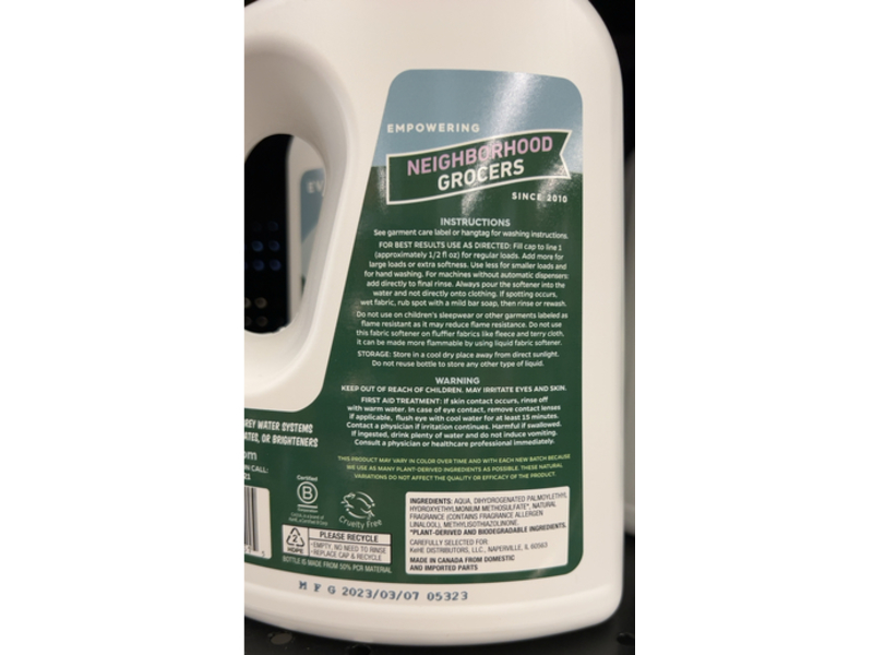 Cadia Everyday Fabric Softener, Lavender, 100 Loads, 50 fl oz/1.47 L