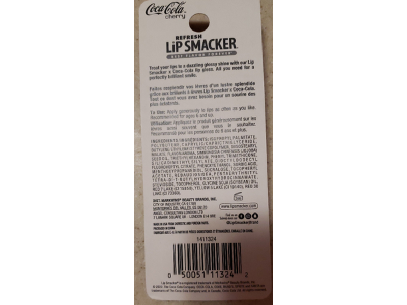 Coca-Cola Refresh Lip Smacker, Cherry, 0.20 fl oz/5.9 mL