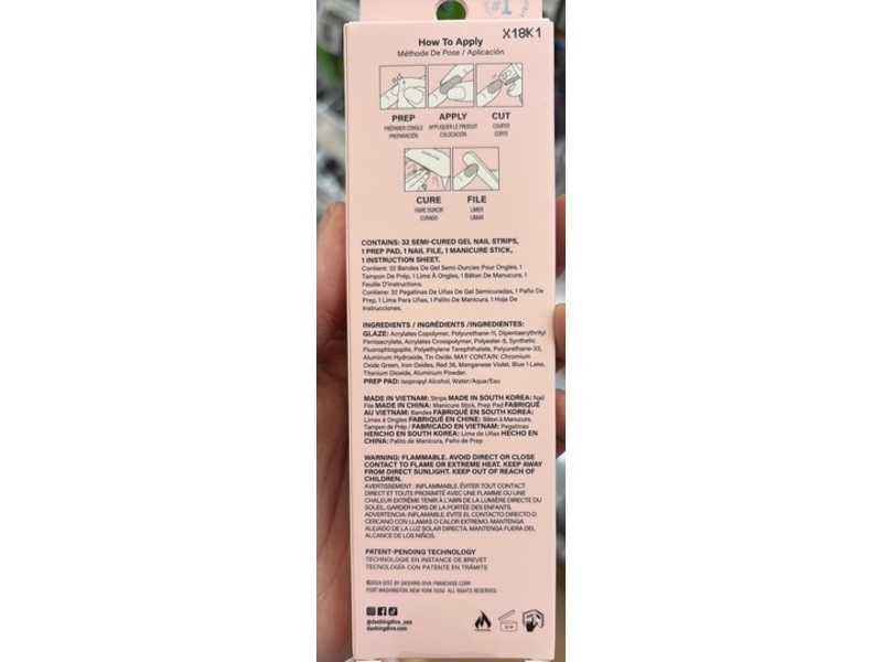 Dashing Diva Glaze LED Semi-Cured Gel Nail Strips, Rock Candy, 32 Counts
