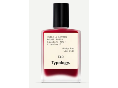 Typology T40 Vitamin E + Squalane Lip Oil, Ruby Red, 0.50 fl oz/15 mL