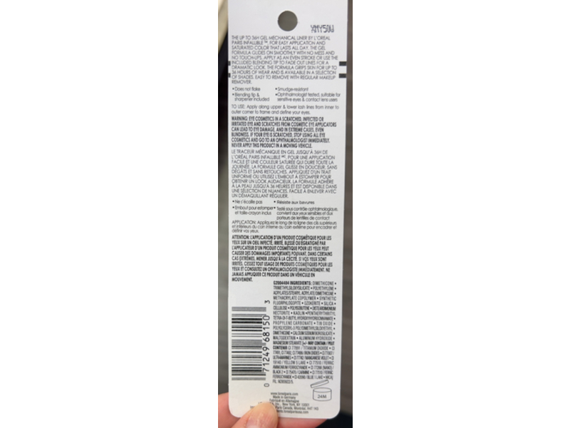 L'Oreal Paris Infallible Grip Gel Mechanical Liner, Polar White, 0.011 oz/0.324 g