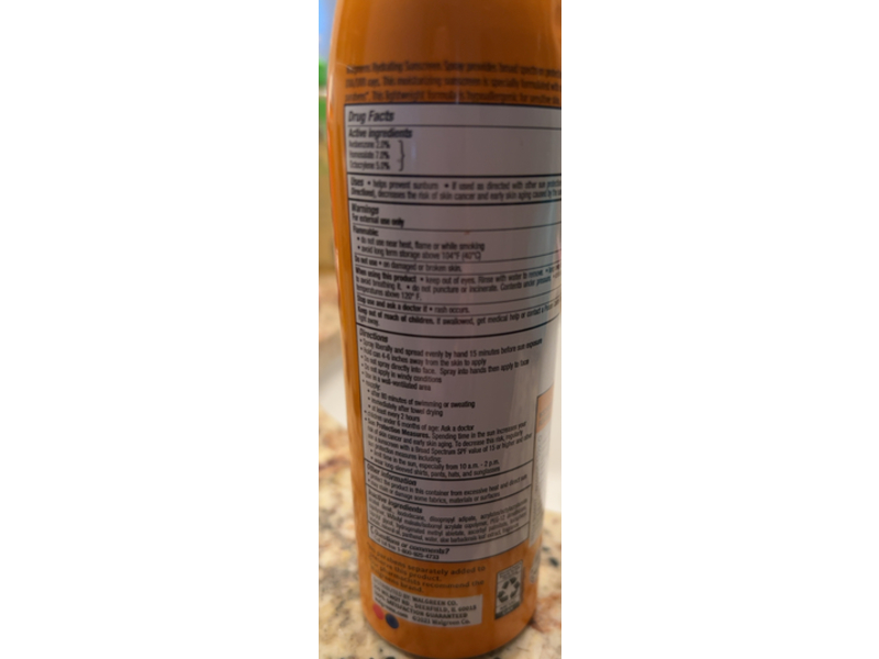Walgreens Hydrating Continuous Spray, SPF 30, 5.5 oz/156 g