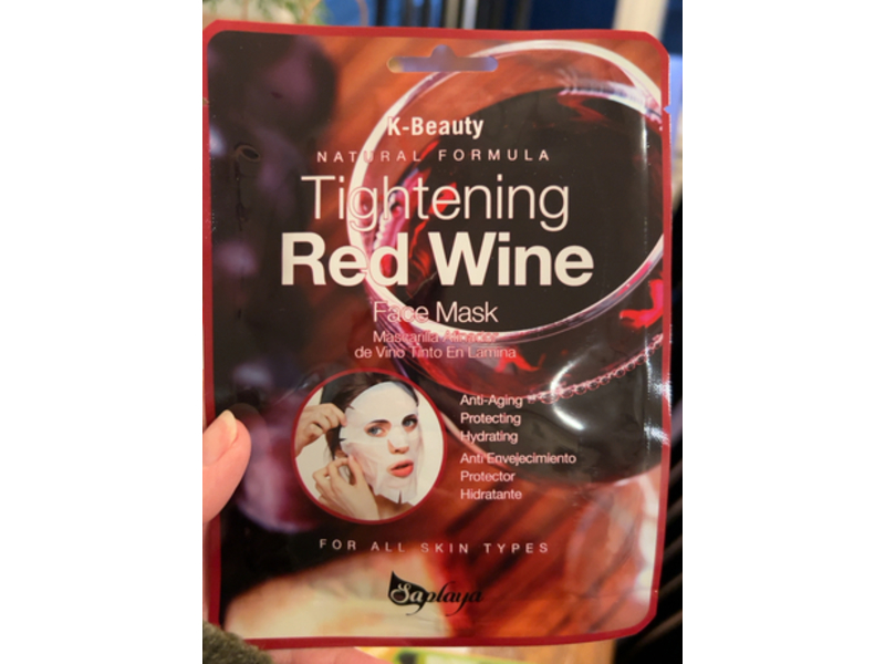 Saplaya K-Beauty Tightening Face Mask, Red Wine, 0.8 oz/25 mL