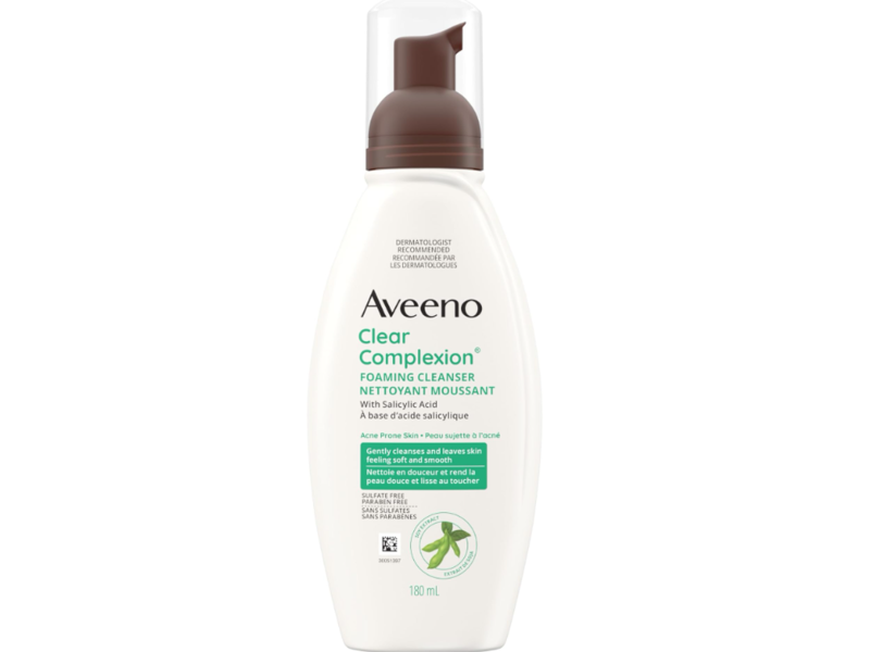 Aveeno Clear Complexion Foaming Cleanser, 180 mL.