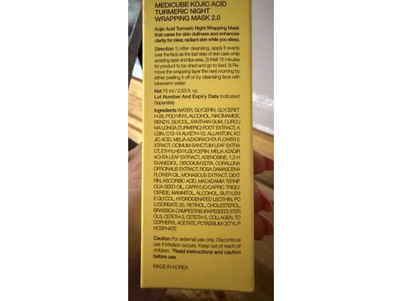 Medicube Kojic Acid Turmeric Night Wrapping Mask, 2.53 fl oz/ 75 mL